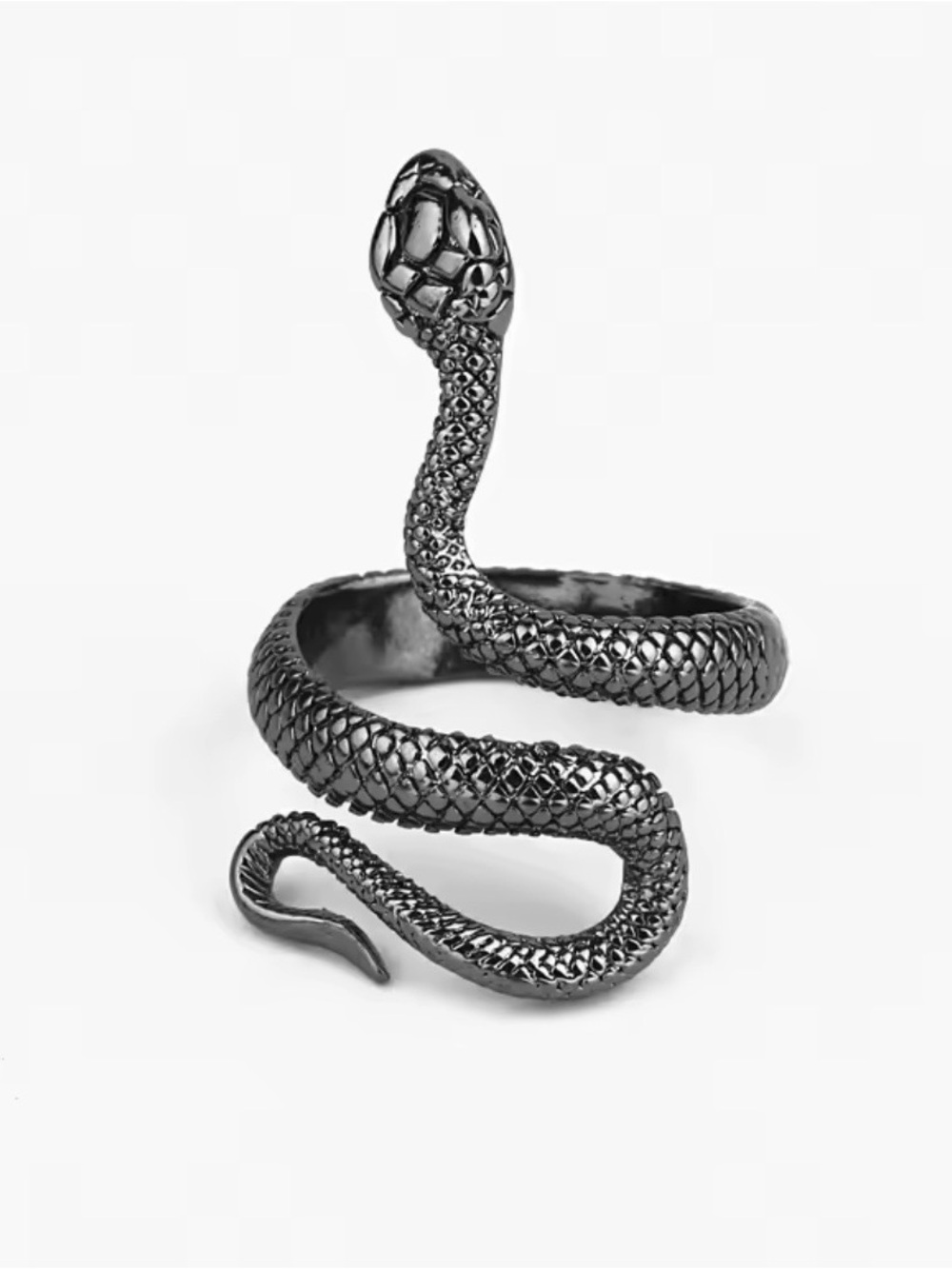 Maria Snake Ring- Antique Black Adjustable Snake Wrap Ring